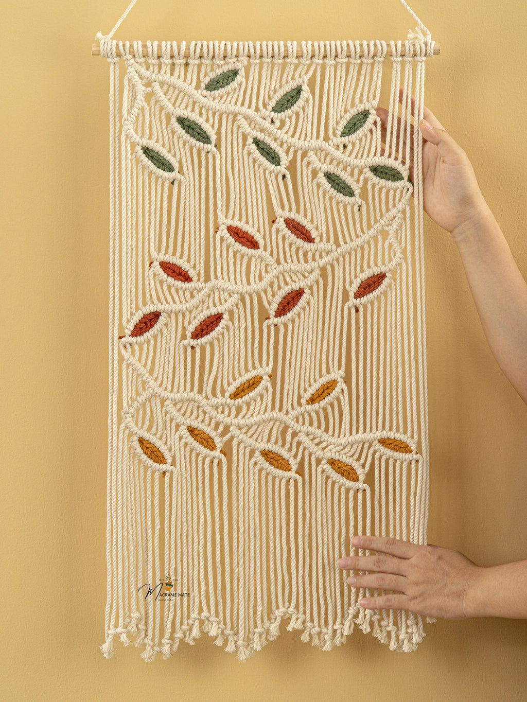 Vela Natural Macrame Leaves