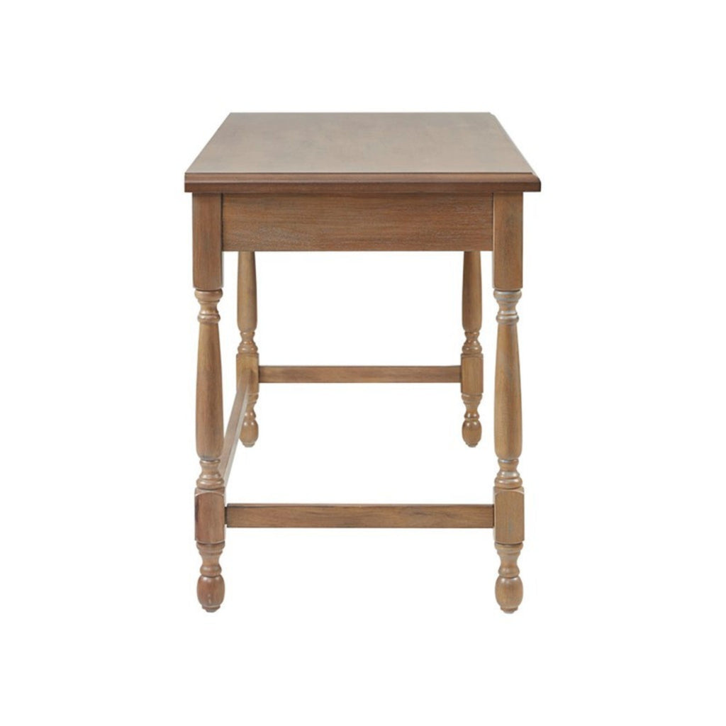 Tabitha Desk with Drawer and Turned Legs in Reclaimed Natural Finish