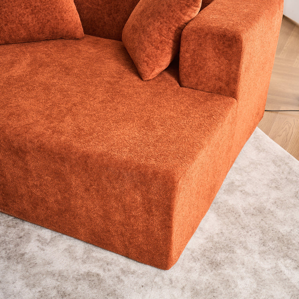 Memory Foam Couch, No Installation & Easy to Transport, Deep Seat Modern Sofa with Chenille Fabric, Couch for Living Room, Bedroom, Apartment, Home Office