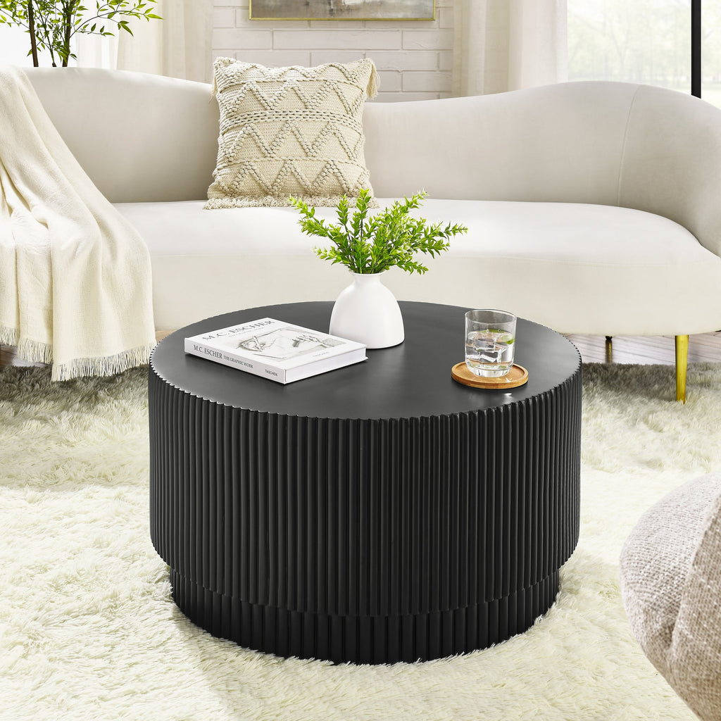 15.72-inch H-barrel coffee table, Nordic style, simple design, suitable for indoor and outdoor use, magnesium oxide material, suitable for living room, bedroom or garden sofa