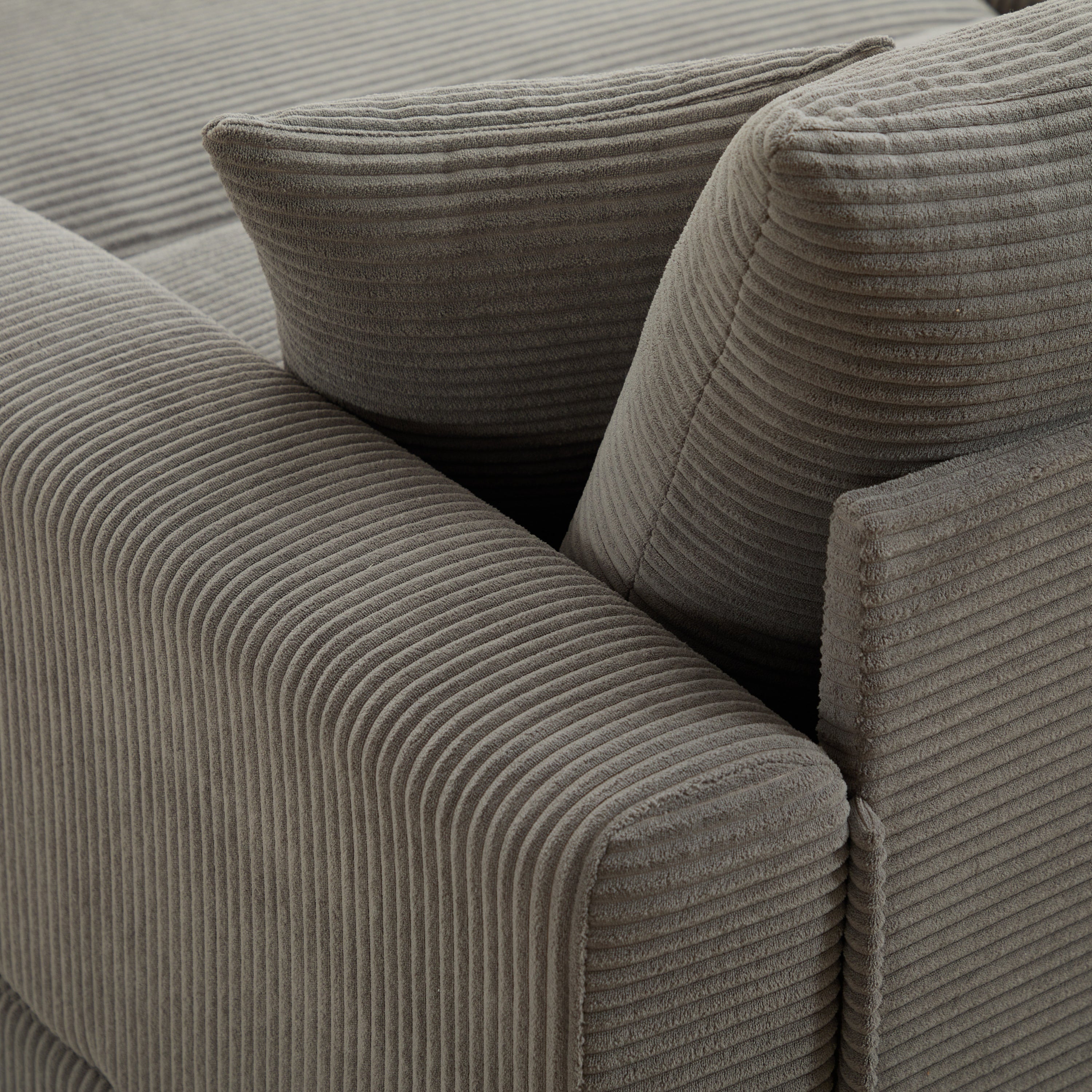 Modern Sectional Couch , 2 Pieces Corduroy Couch Cushion Covers , Soft Stretch Sofa Slipcovers with 2pcs Pillows