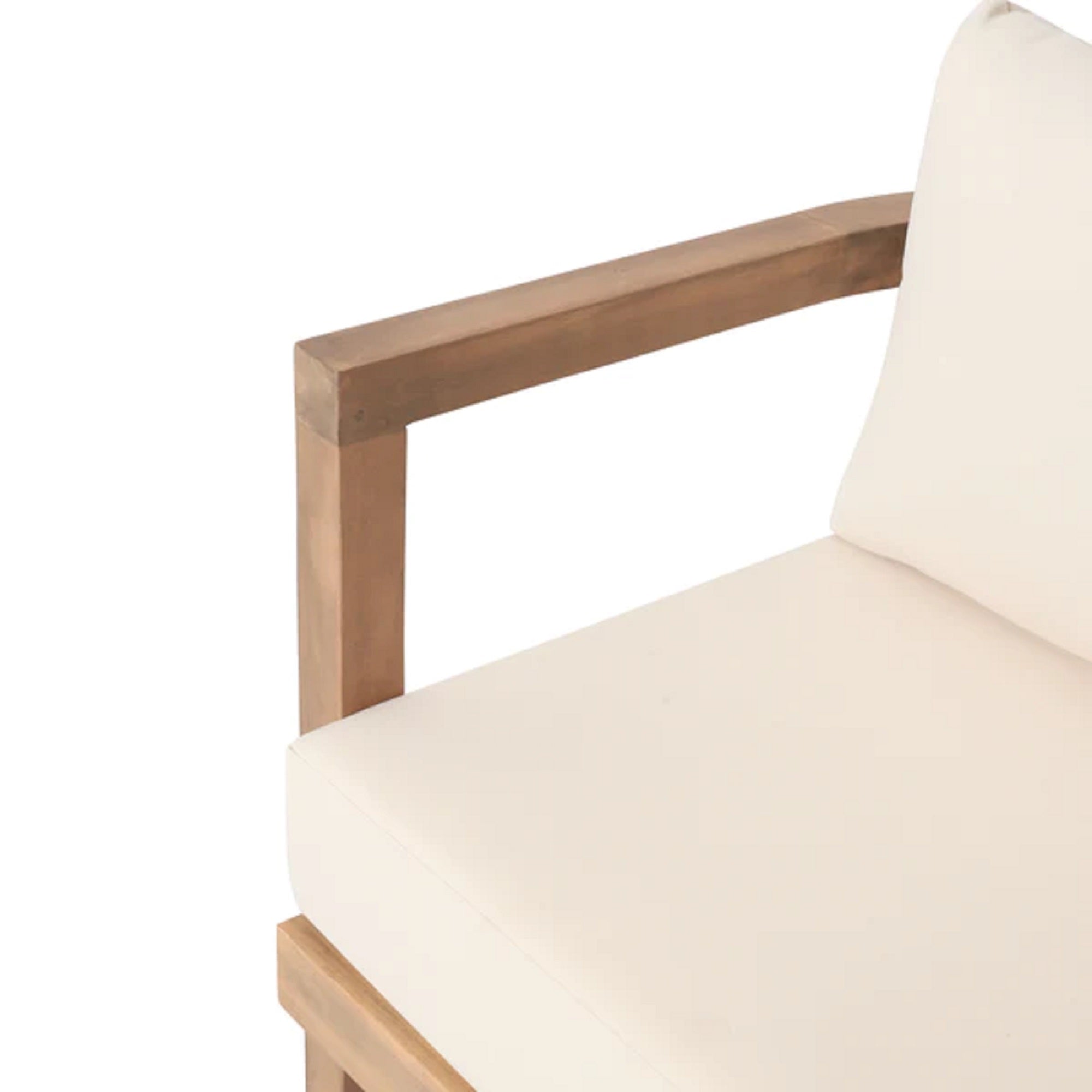 5-Pieces Acacia Wood Patio Furniture Set, Outdoor Furniture with Coffee Table, Patio Conversation Set Deep Seating with Soft Cushion, Porch Chairs for Garden, Backyard Porch Balcony, Brown wash, Beige