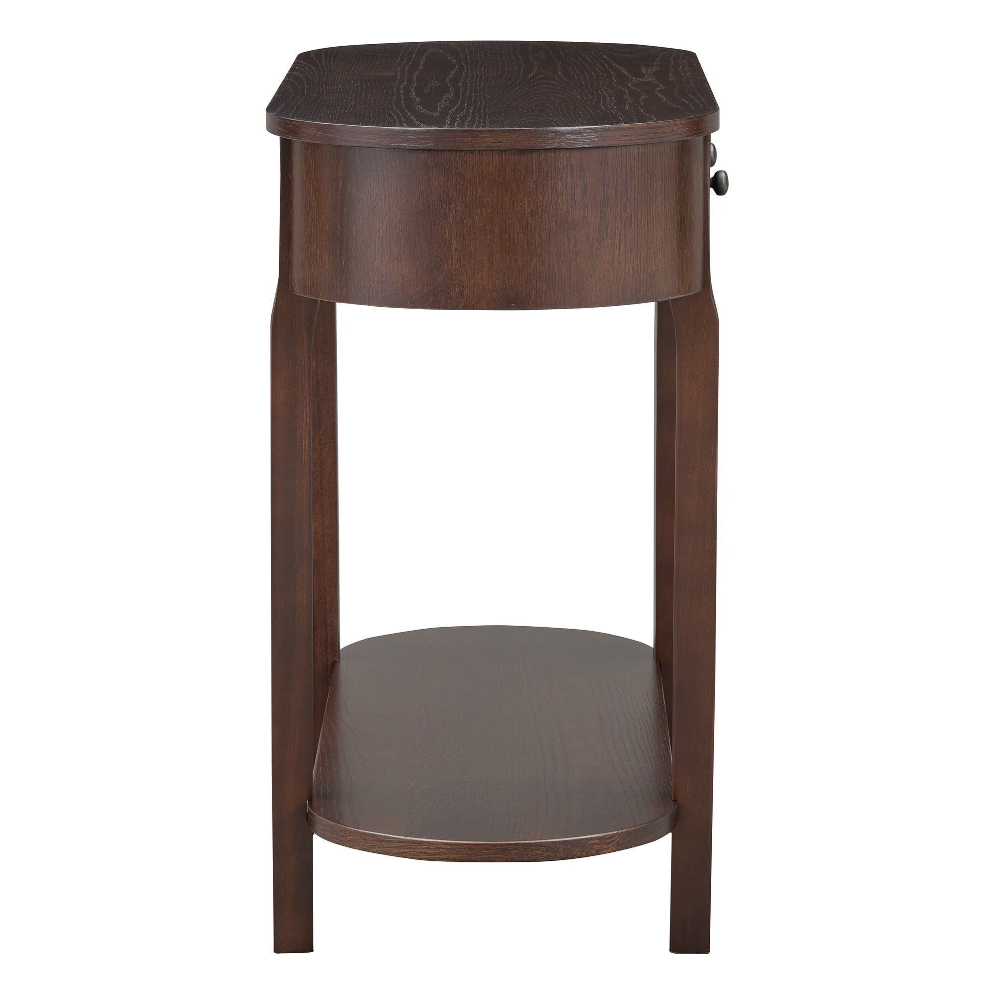 TREXM Elegant Retro Console Table with Curved Design and Smooth Glaze for Entryways, Living Rooms and hallways (Espresso)