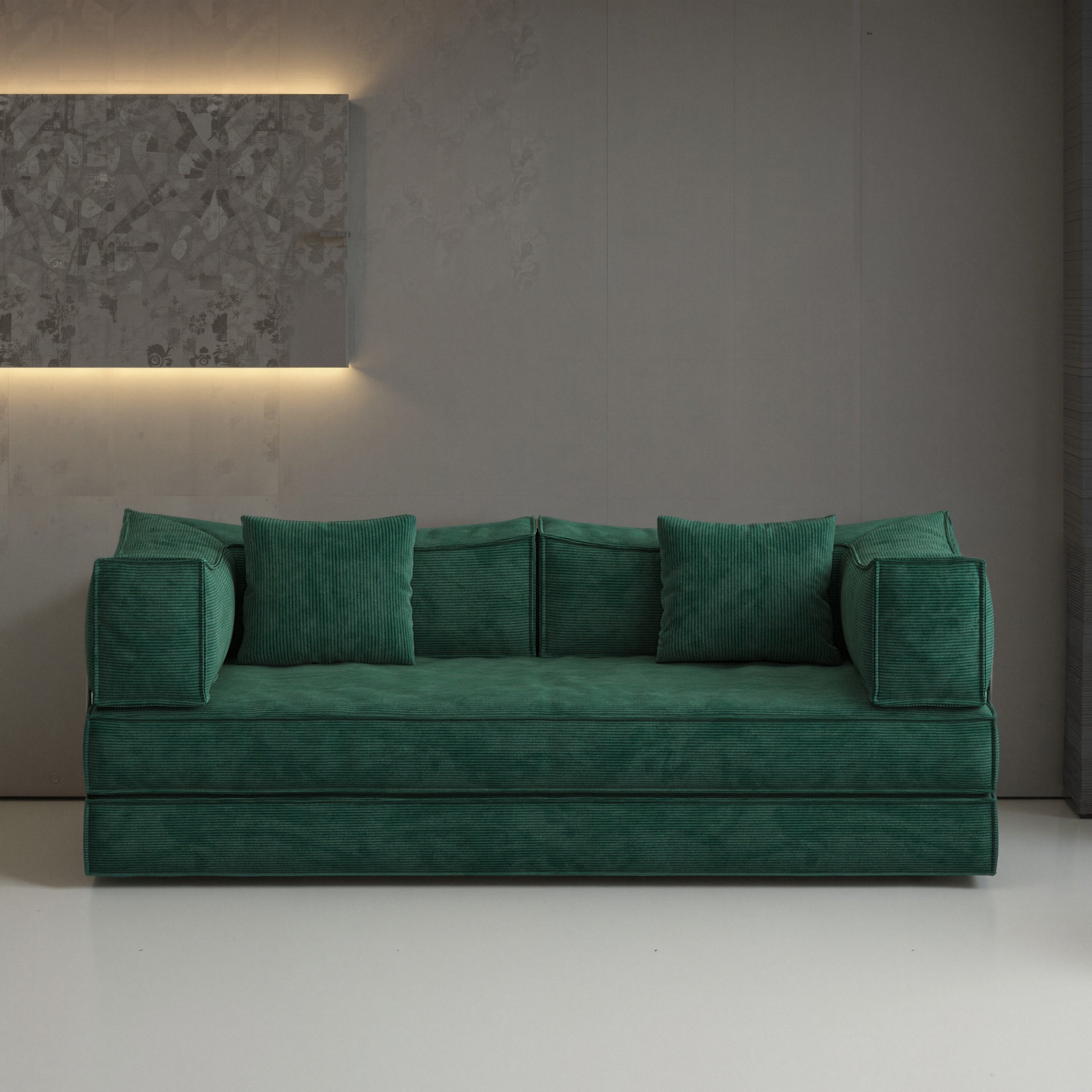 78.8 inch  Modular sofa, convertible pudding block sofa, floor-standing sofa bed with armrests and comfortable sofa bed, compression sofa for living room and bedroom -  (Green)