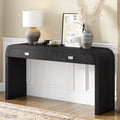 U_STYLE 60''Wooden Entryway Table with Burl Veneer, Console Table with 2 Large Drawers and Metal Handles,Multi-Functional Sofa Table with 2 Sturdy Legs,Suitable for Living Room, Foyer,Hallway, Office
