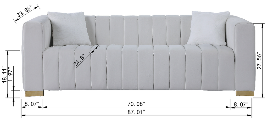 A modern  channel sofa  take on a traditional Chesterfield,Black color,3 seater