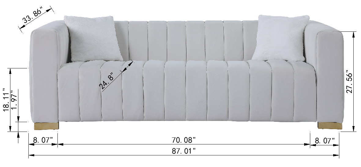 A modern  channel sofa  take on a traditional Chesterfield,Black color,3 seater