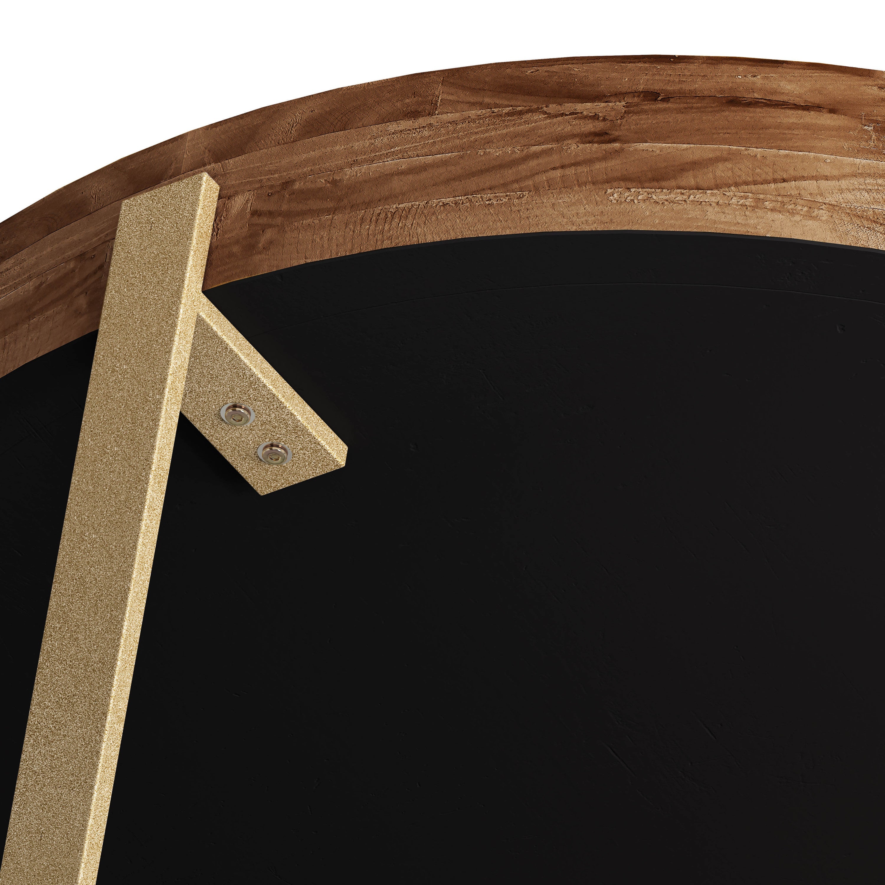 33.86"Modern Retro Splicing Round Coffee Table,Fir Wood Table Top with Gold Cross Legs Base(Same SKU:W757126236)