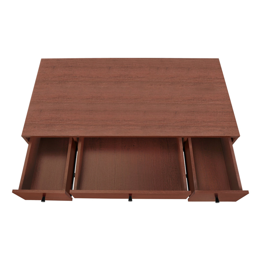 Computer Desk, Home Office, Laptop, Storage Drawers, 48'l, Work, Brown Laminate, Black Metal, Transitional
