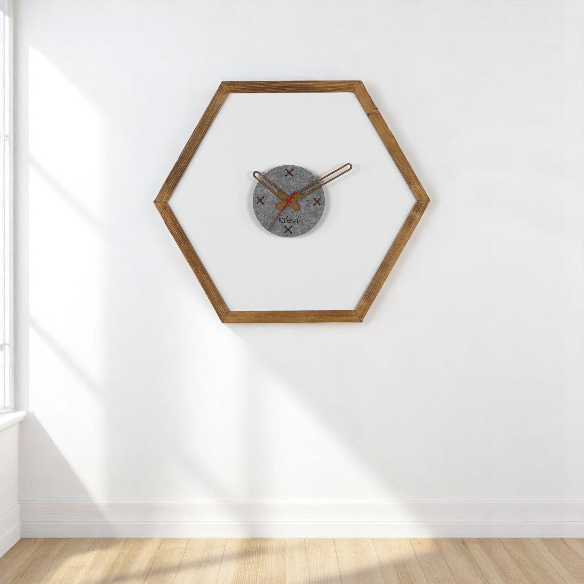 Tuva Wall Clock, Wooden Frame, Brown