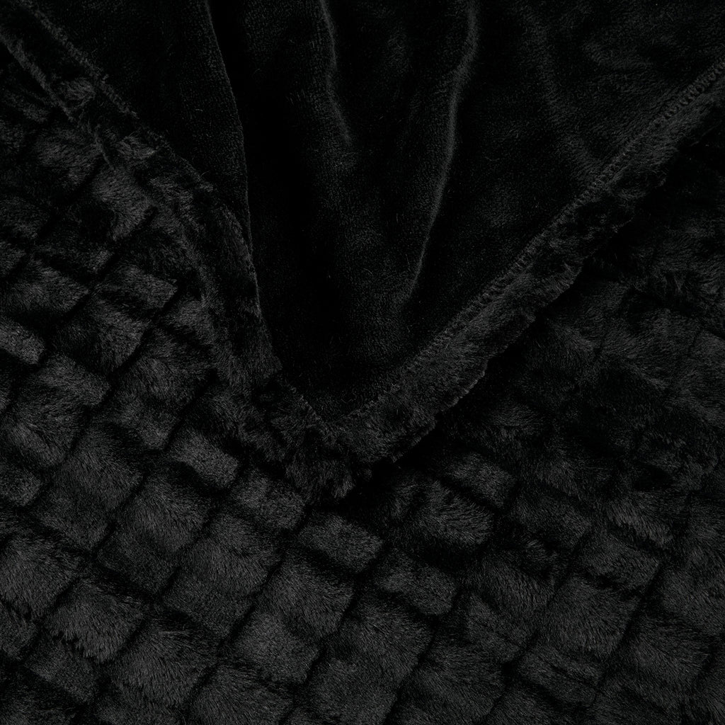 1 PCS 50x70' Oversized Faux Fur Heated Throw Black Texture