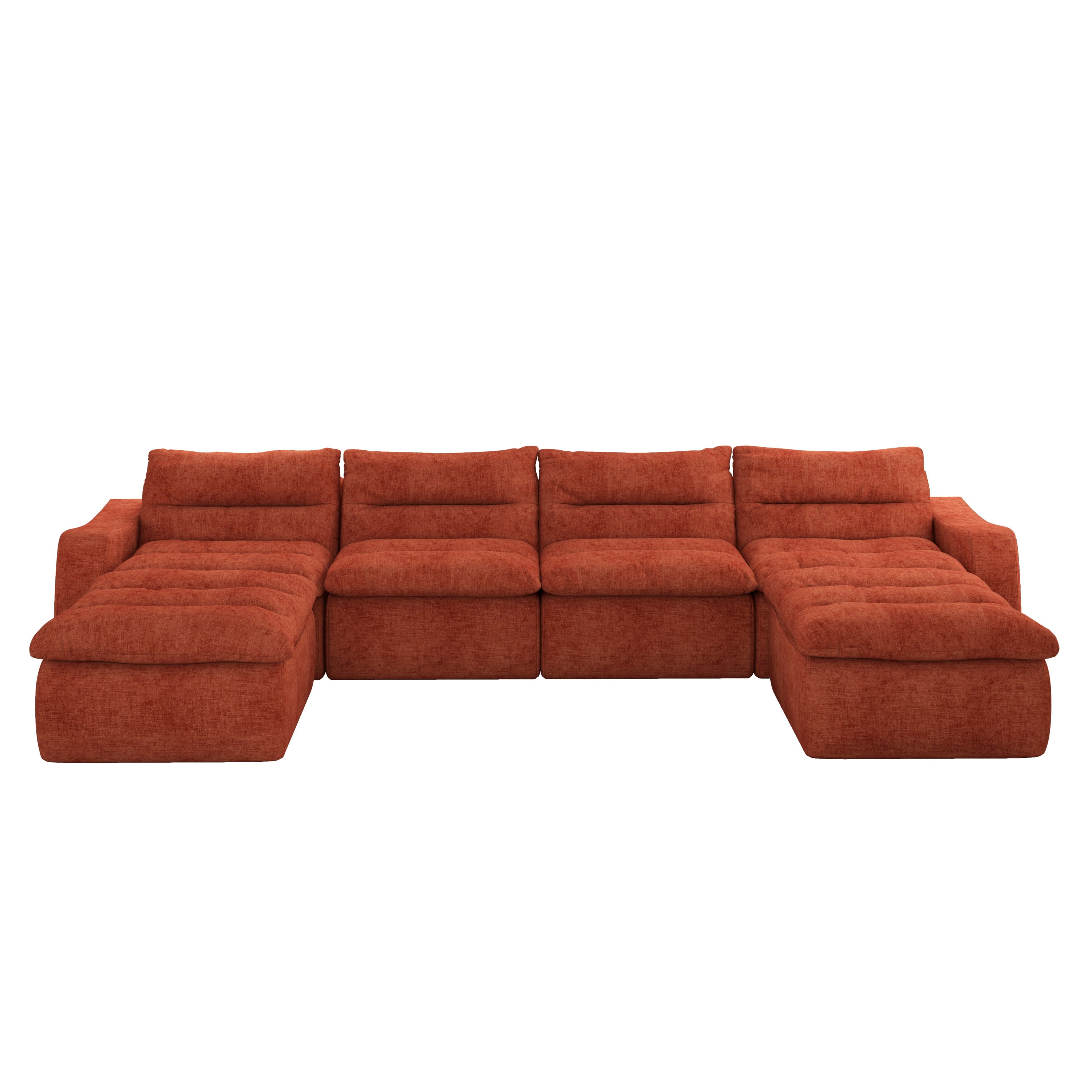 Lazy Floor Sofa,Modern armless and backless sofa chair,Comfy Accent Bean Bag Couch,suitable for living room bedroom office-Orange