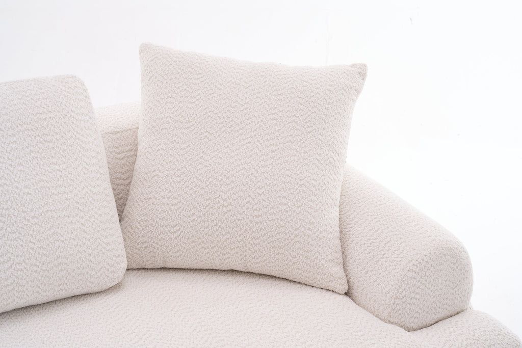 LY-024 BEIGE COMPRESSION SOFA: 4-seater combined sofa, Crochet Yarn Fabric, full sponge compression sofa,combined sofa with 4 pillows for home living/ Home Furniture/ Apartment