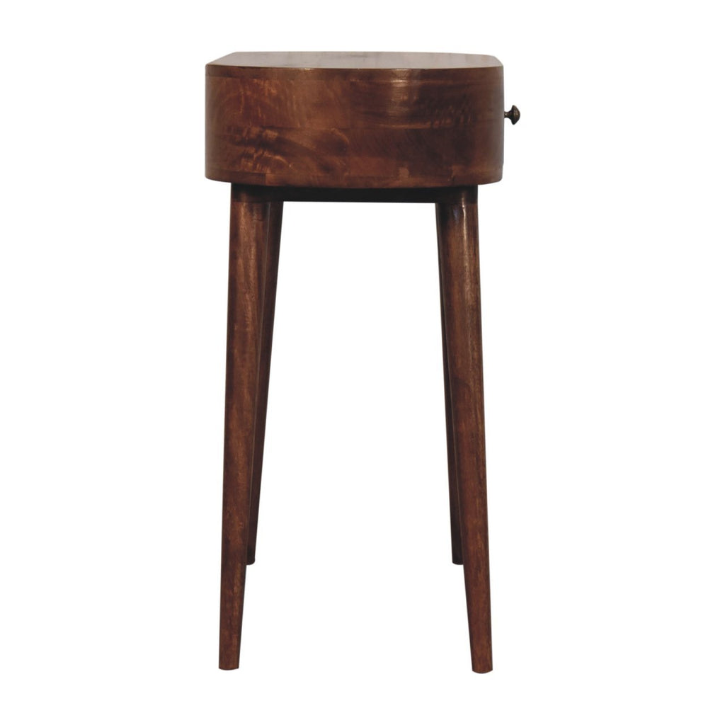 Solid Wood California Walnut Rounded Small Console Table