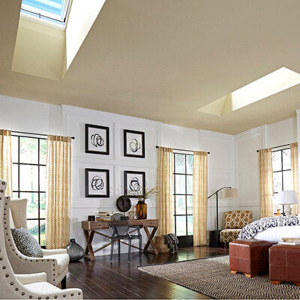 VELUX Solar Powered Venting Curb Mount Skylight - White Solar Powered Shade