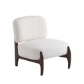 Modern Boucle Lounge Chair with Solid Wood Frame, Soft and Durable Boucle Upholstery, Beige, 25.5'
