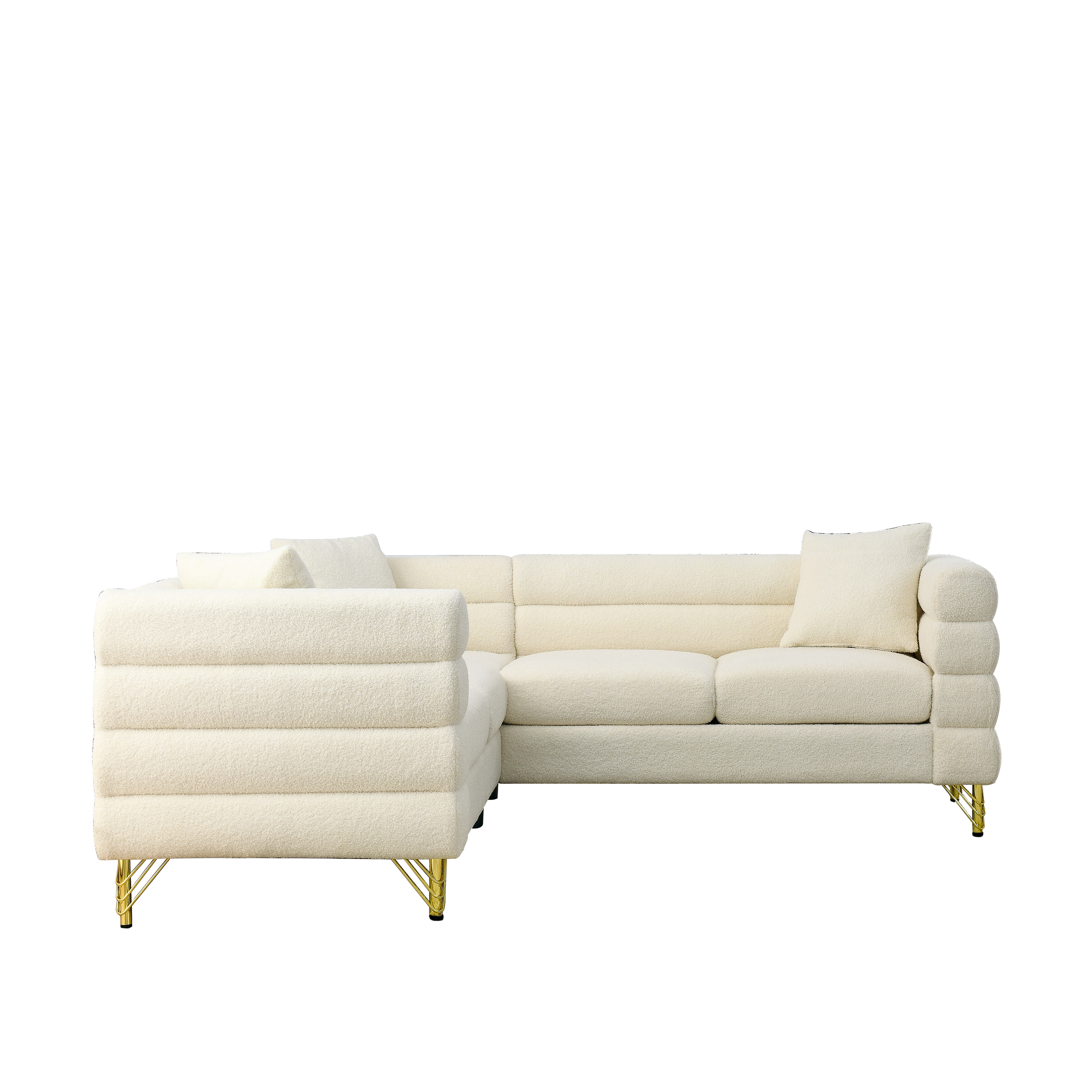 81.5-Inch Oversized Corner Sofa, L-Shaped Sectional Couch,   5-Seater Corner Sofas with 3 Cushions for Living Room, Bedroom, Apartment, Office