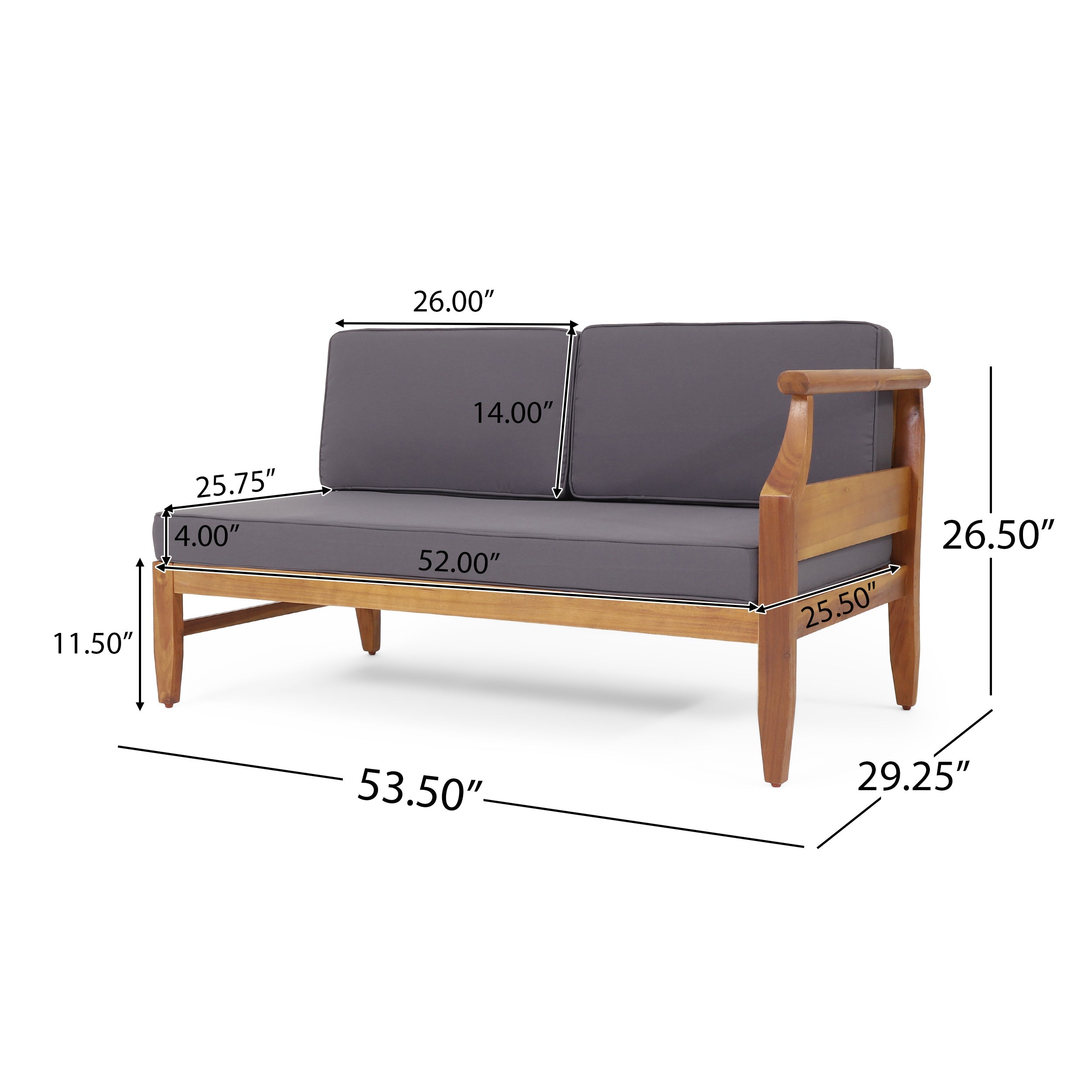 ASTON 4-PIECE SOFA SET, DARK GRAY