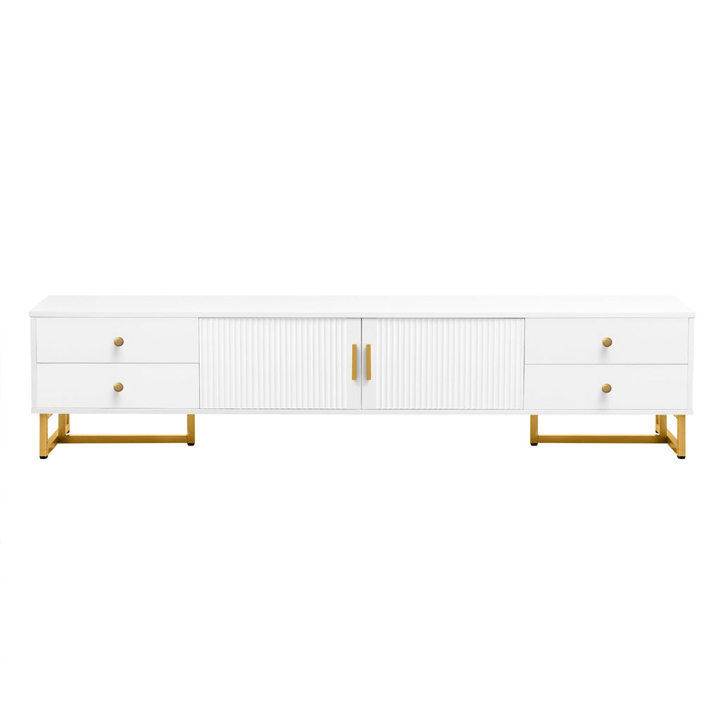 U-Can TV Stand for 65+ Inch TV, Entertainment Center TV Media Console Table, Modern TV Stand with Storage, TV Console Cabinet Furniture for Living Room(OLD SKU: WF530740AAK)