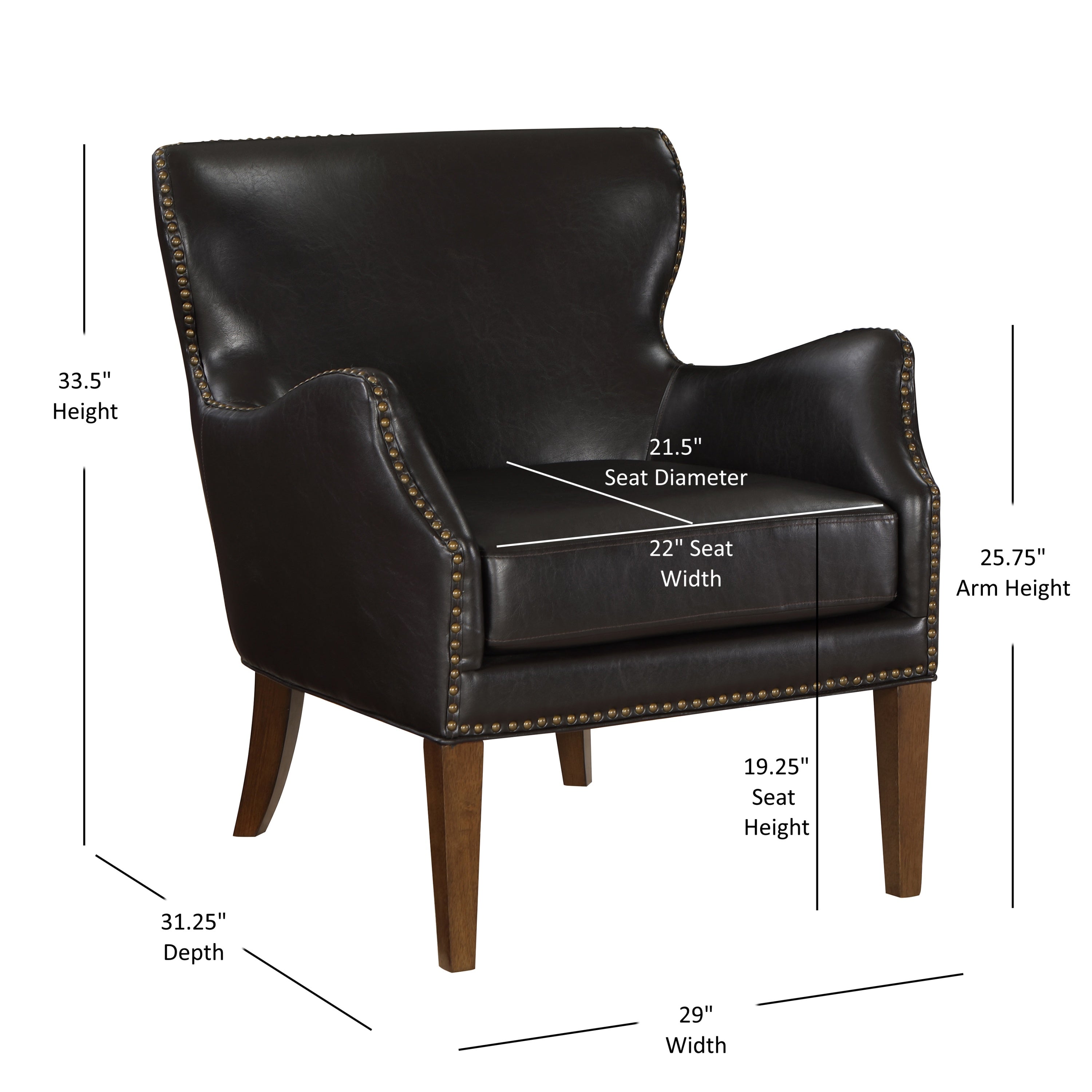 Daniela Deep Brown High Leg Slope Arm Chair
