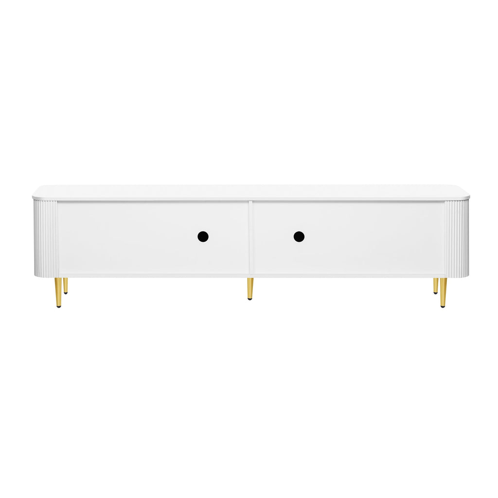 U-Can 78.7''Minimalist TV Stand for TVs up to 85 Inches, Modern Entertainment Center Media Console with 4 Spacious Cabinets for Living room(OLD SKU: SJ000125AAK)