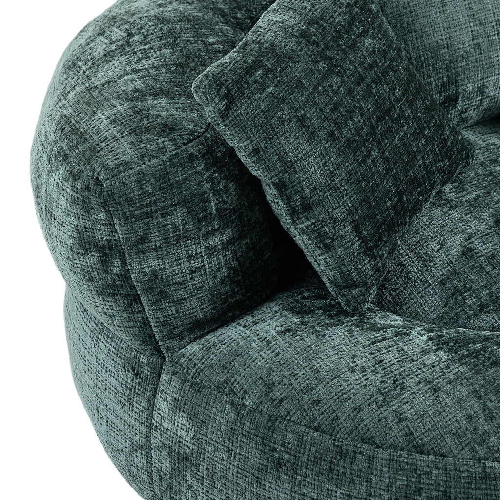 Emerald Chenille High Back Bean Bag Chair Couch with Three Pillows, Indoor & Outdoor, Single Gaming Sofa for Bedroom and Office