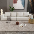 Four seater combination sofa, sofa bed, made of high-density sponge and soft linen fabric, with multiple combination methods (beige)