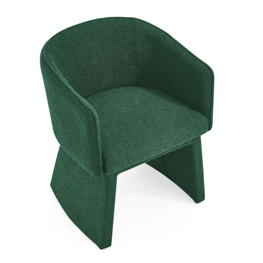Modern style simple and elegant chair, green leisure chair, suitable for dining/bedroom/living room/reception desk (assembly required)-Green