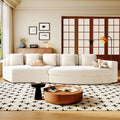 U_Style 115.7' Pure Foam Modular Sofa, 2-Piece Set with 5 Cushions, 4-Seater, Chenille Jacquard Fabric, Curved Design, No Assembly Required, Soft Upholstered Sofa for Living Room & Bedroom