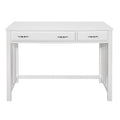 Modern Traditional 1pc Desk with 2x Drawers White Finish Keyboard Drawer Wooden Furniture