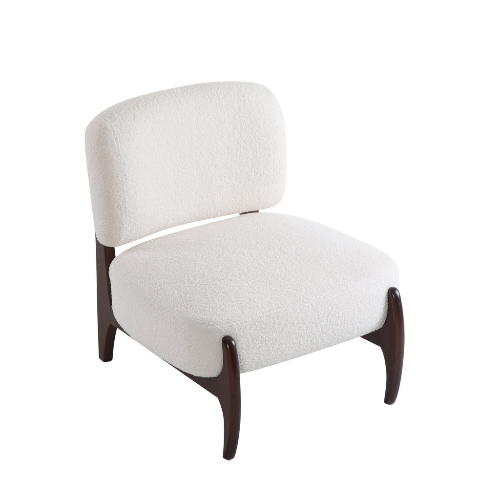 [Set of 2] 25.5' Modern Boucle Lounge Chair with Solid Wood Frame, Soft and Durable Boucle Upholstery, Perfect for Living Room, Bedroom, or Office