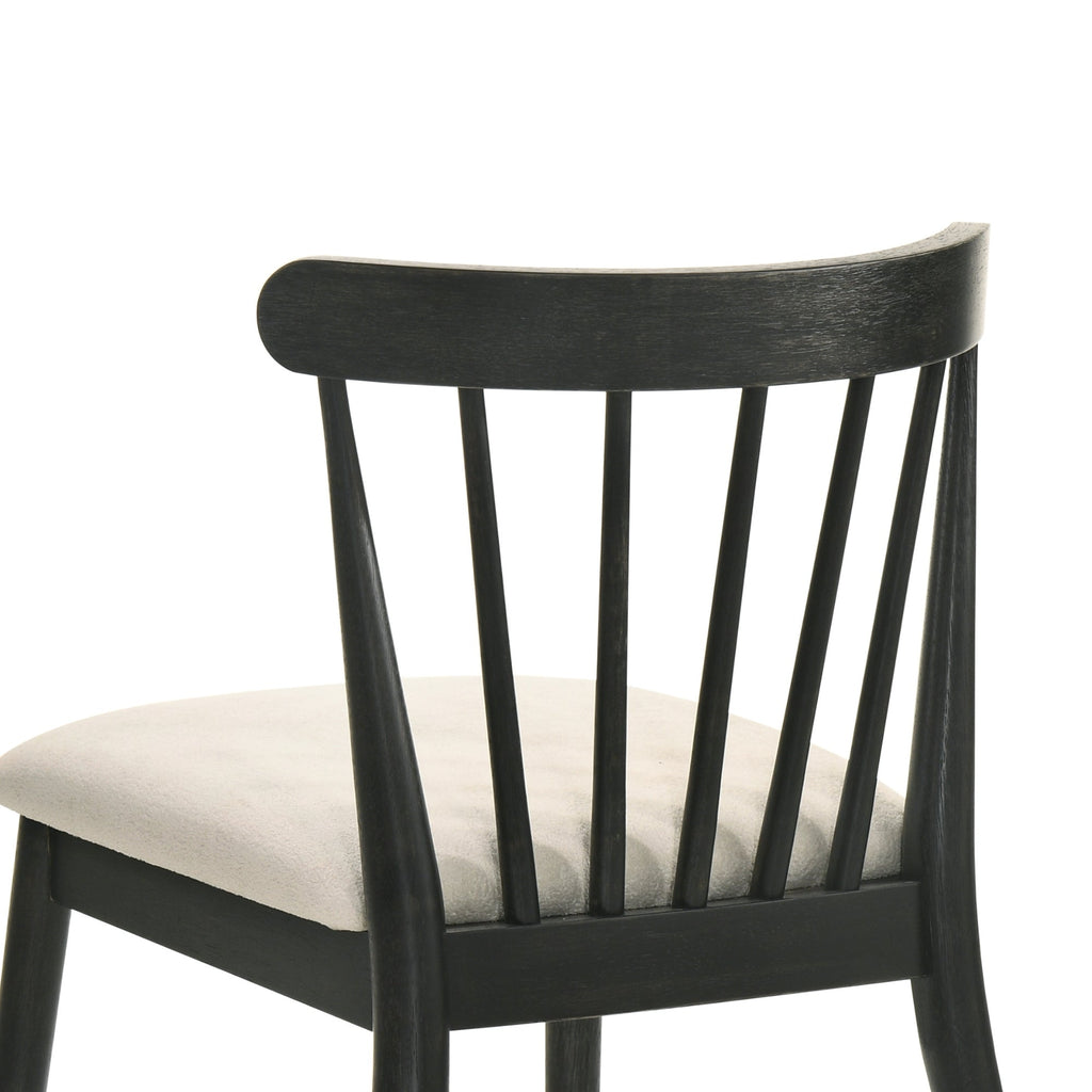 Set of 2 Dining Side Chairs, Solid Wood Frame, Rustic Farmhouse Style, Easy Assembly