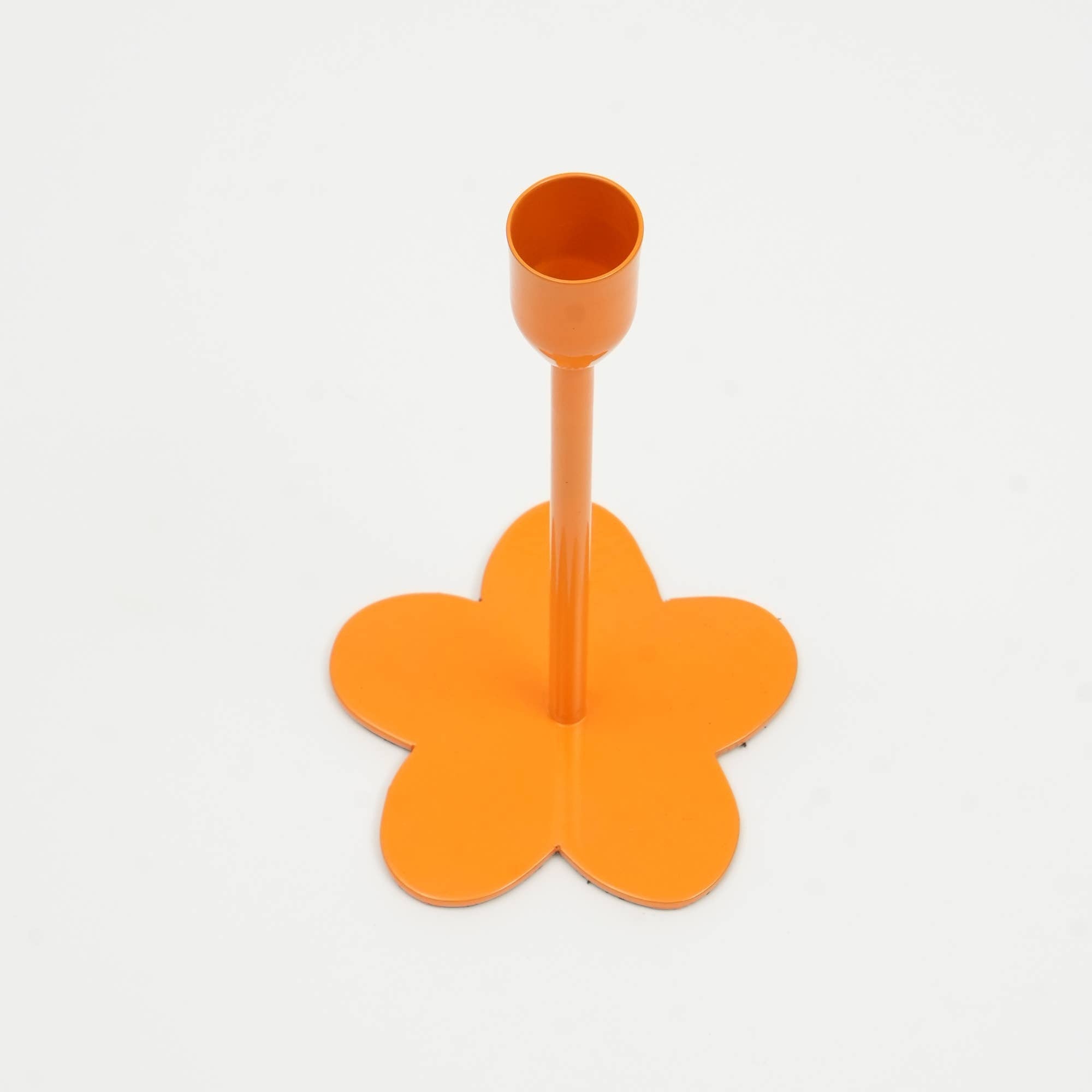 Home Décor Floral Fusion Orange Candle Holder - Stylish 4x7 Inch Decorative Candle Holder for Living Room & Home Accents