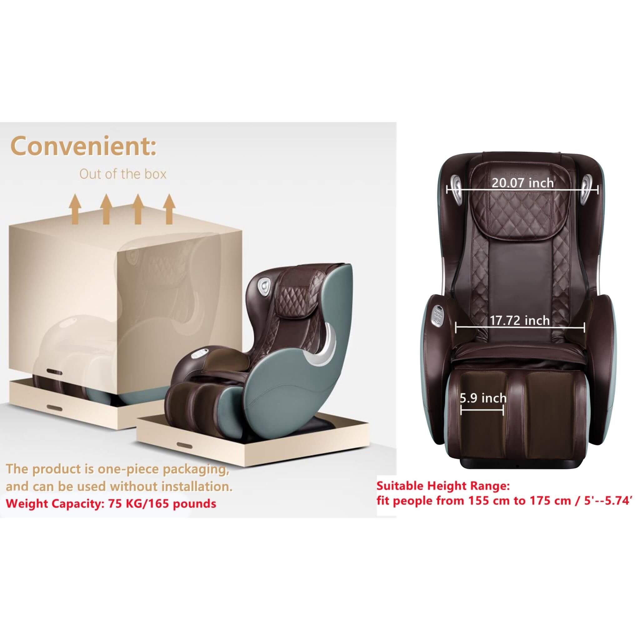 Airvana SL-Track Full Body Zero Gravity Massage Chair Recliner With Shiatsu & Bluetooth Speaker [GR8526] (SAK57394)