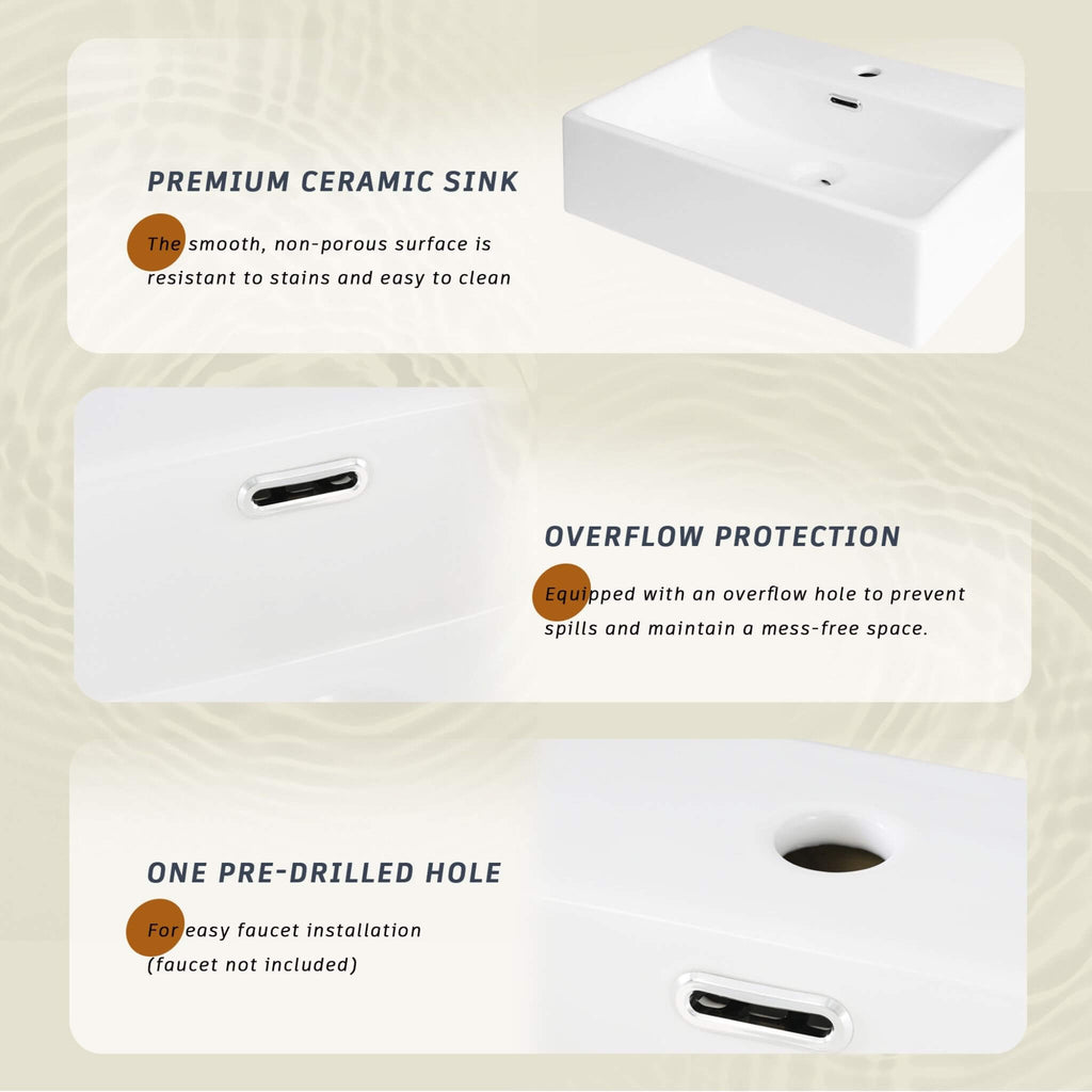 Alora 20-Inch Modern Bathroom Vanity With Ceramic Sink And Storage Cabinet (SAK39851)