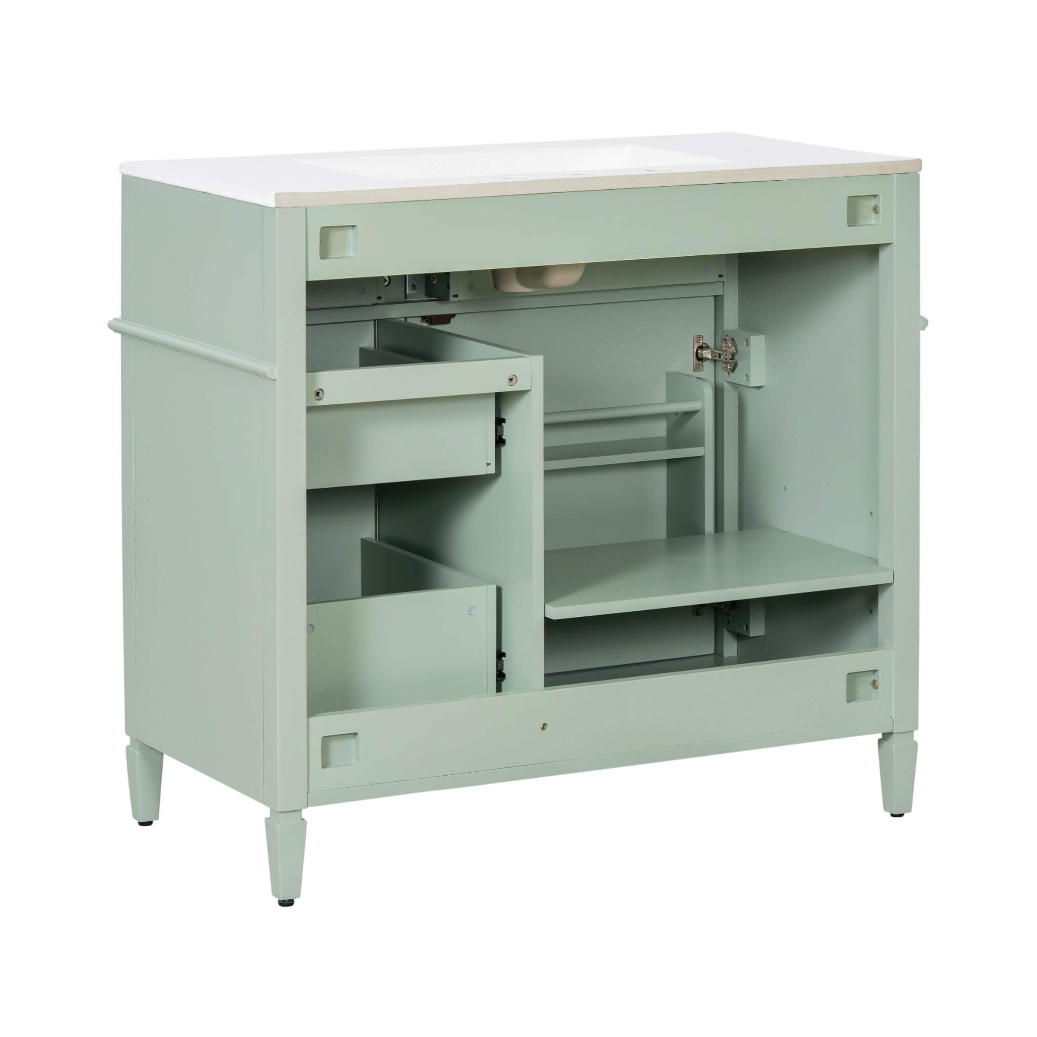 Alora 36-Inch Freestanding Bathroom Vanity With Ceramic Sink And Storage Cabinets [Faucet Not Included] (SAK86310)