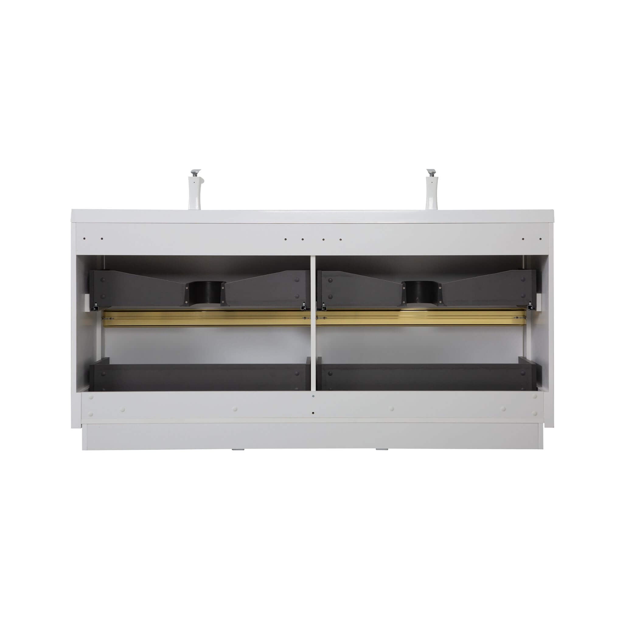 Alora 72-Inch White Freestanding Bathroom Vanity With Sink And Stone Resin Countertop (SAK31520)