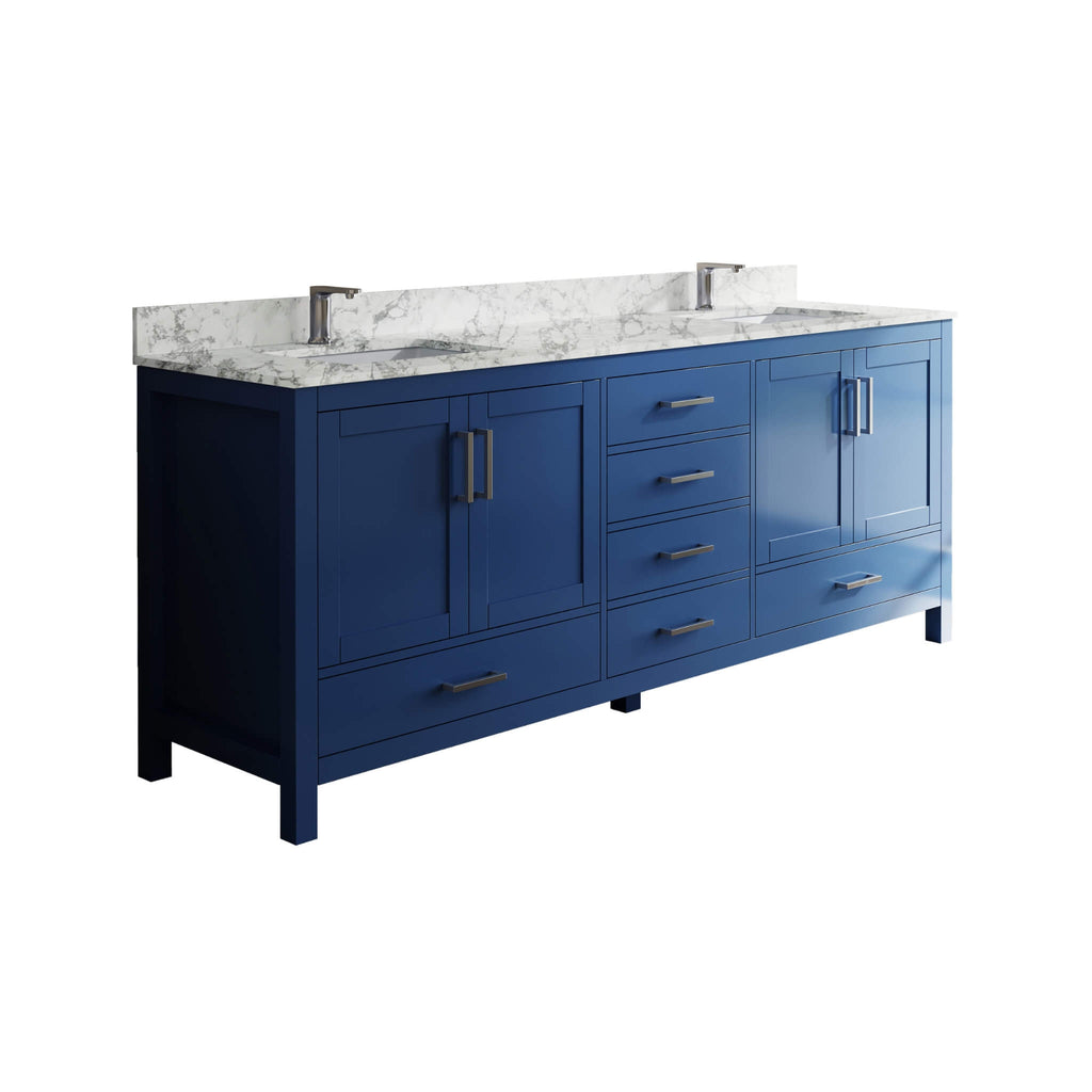 Alora 83-Inch Blue Modern Double Sink Freestanding Bathroom Vanity (SAK19761)