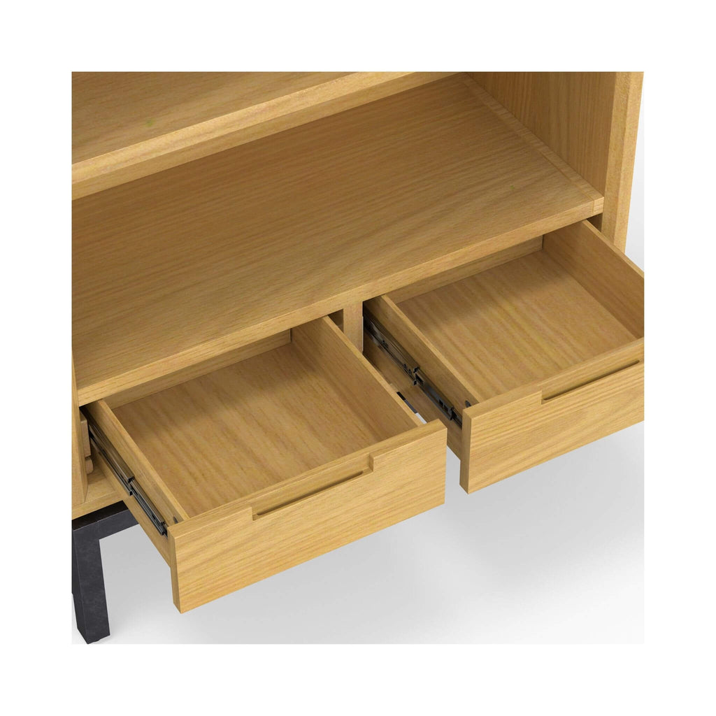 Alora Banting Mid-Century Oak Veneer Bookcase With Adjustable Shelves (SAK35178)