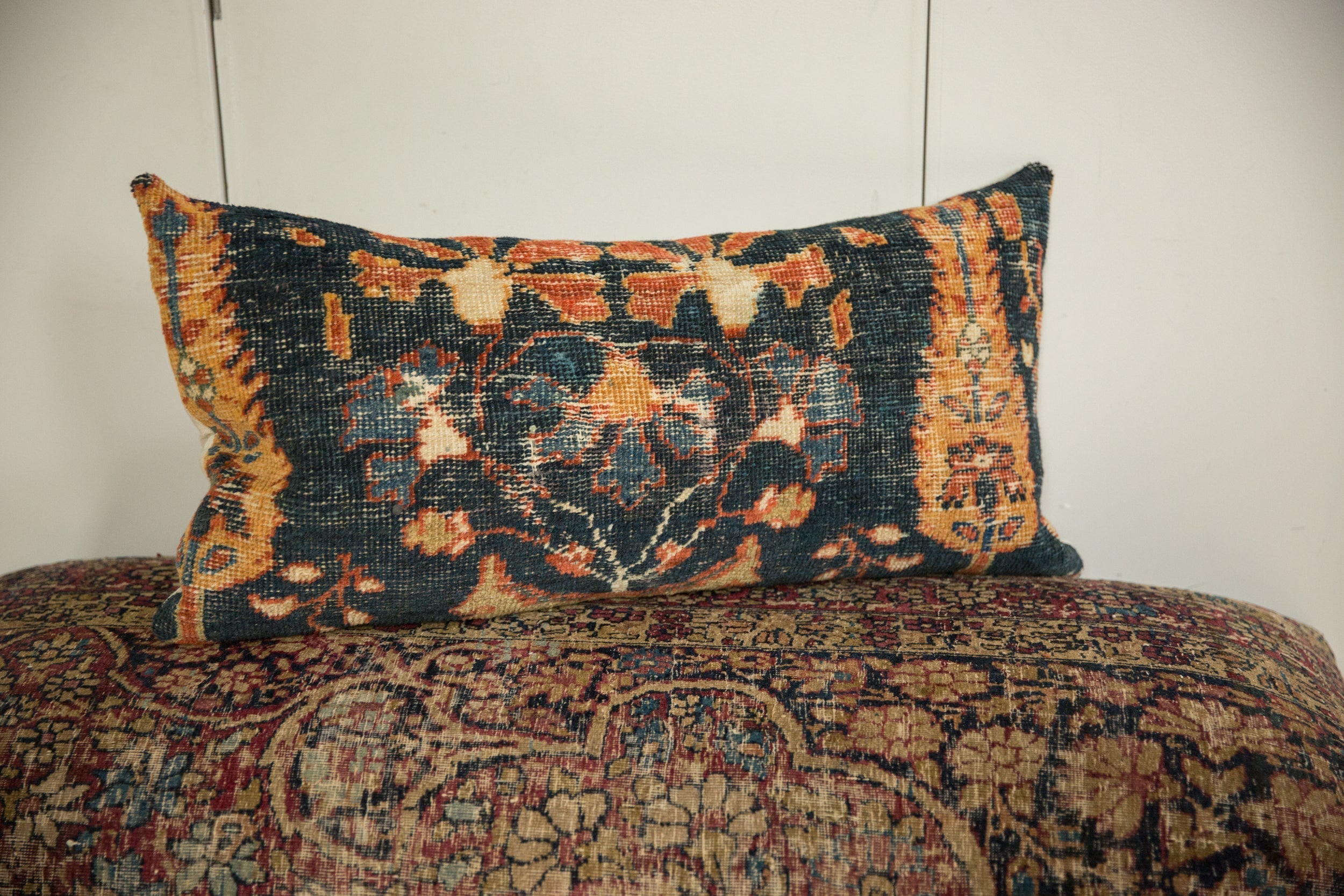 Antique Ziegler Mahal Rug Fragment Pillow
