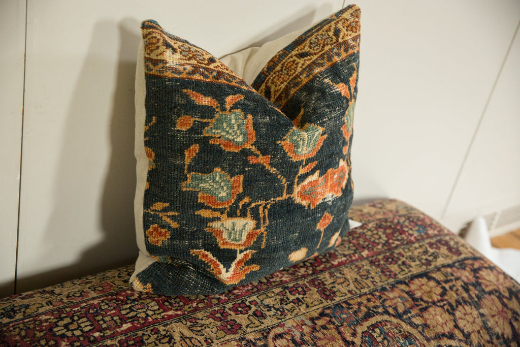 Antique Ziegler Mahal Rug Fragment Pillow
