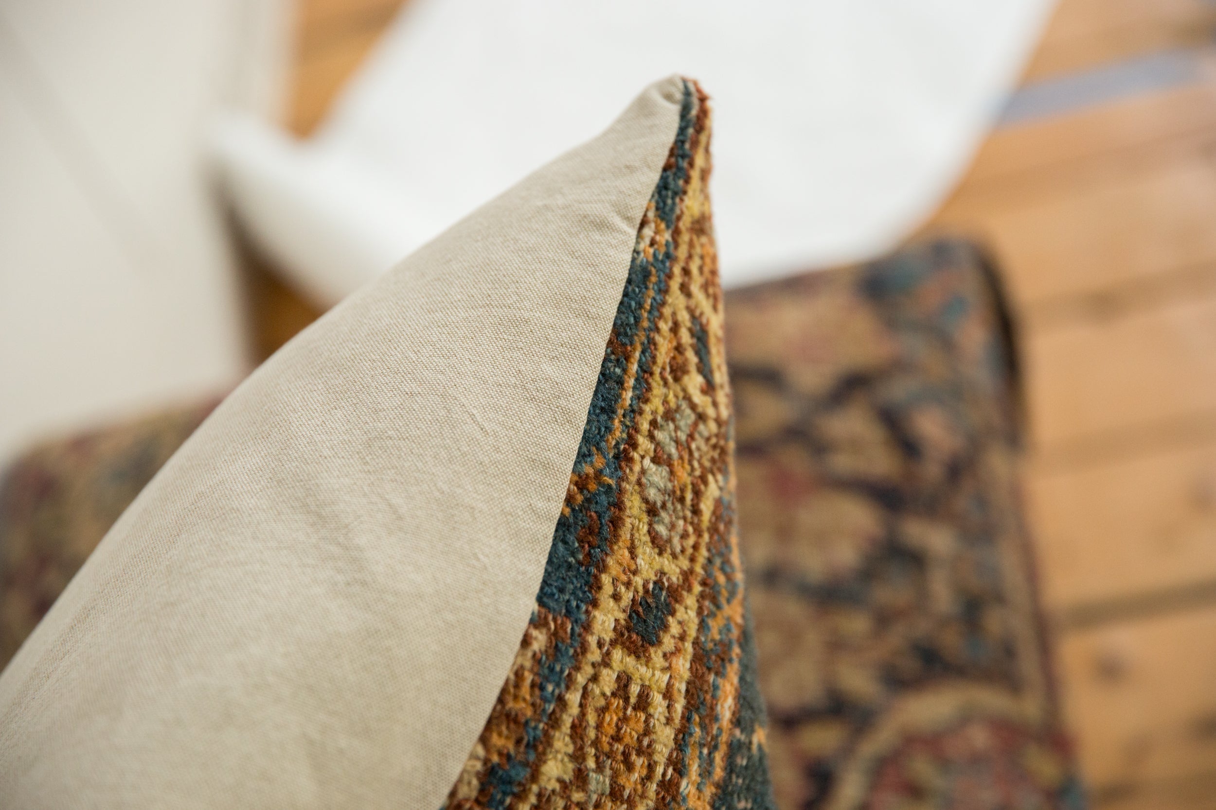 Antique Ziegler Mahal Rug Fragment Pillow