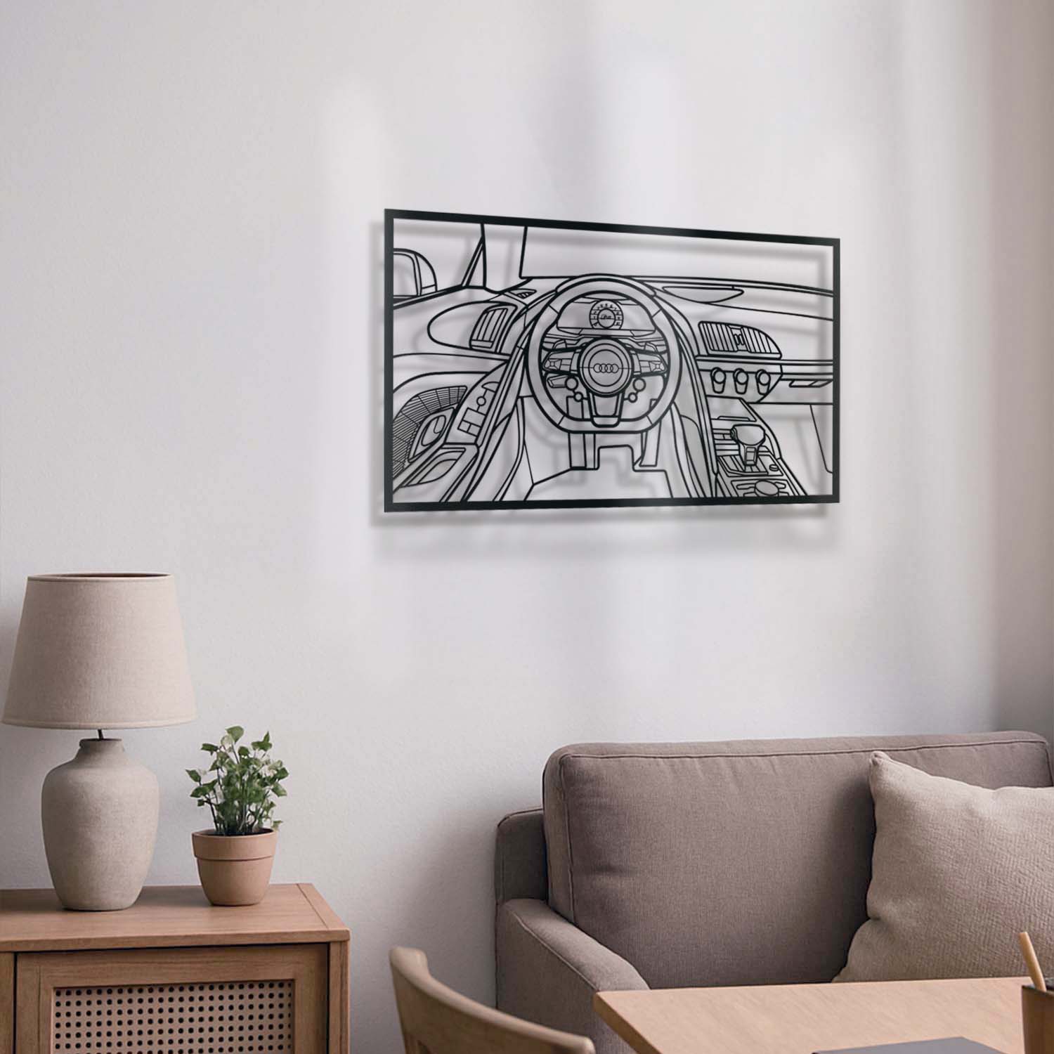 R8 Driver's Cockpit Metal Frame Wall Art - MT1464