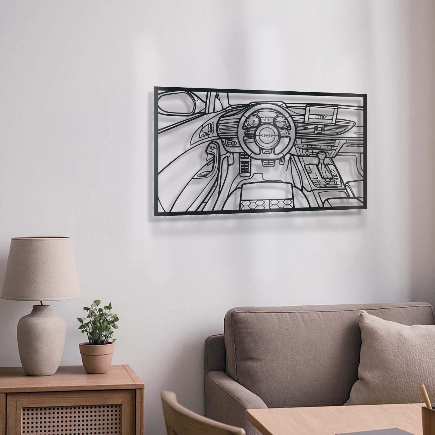 RS6 Avant Driver's Cockpit Metal Frame Wall Art - MT1472