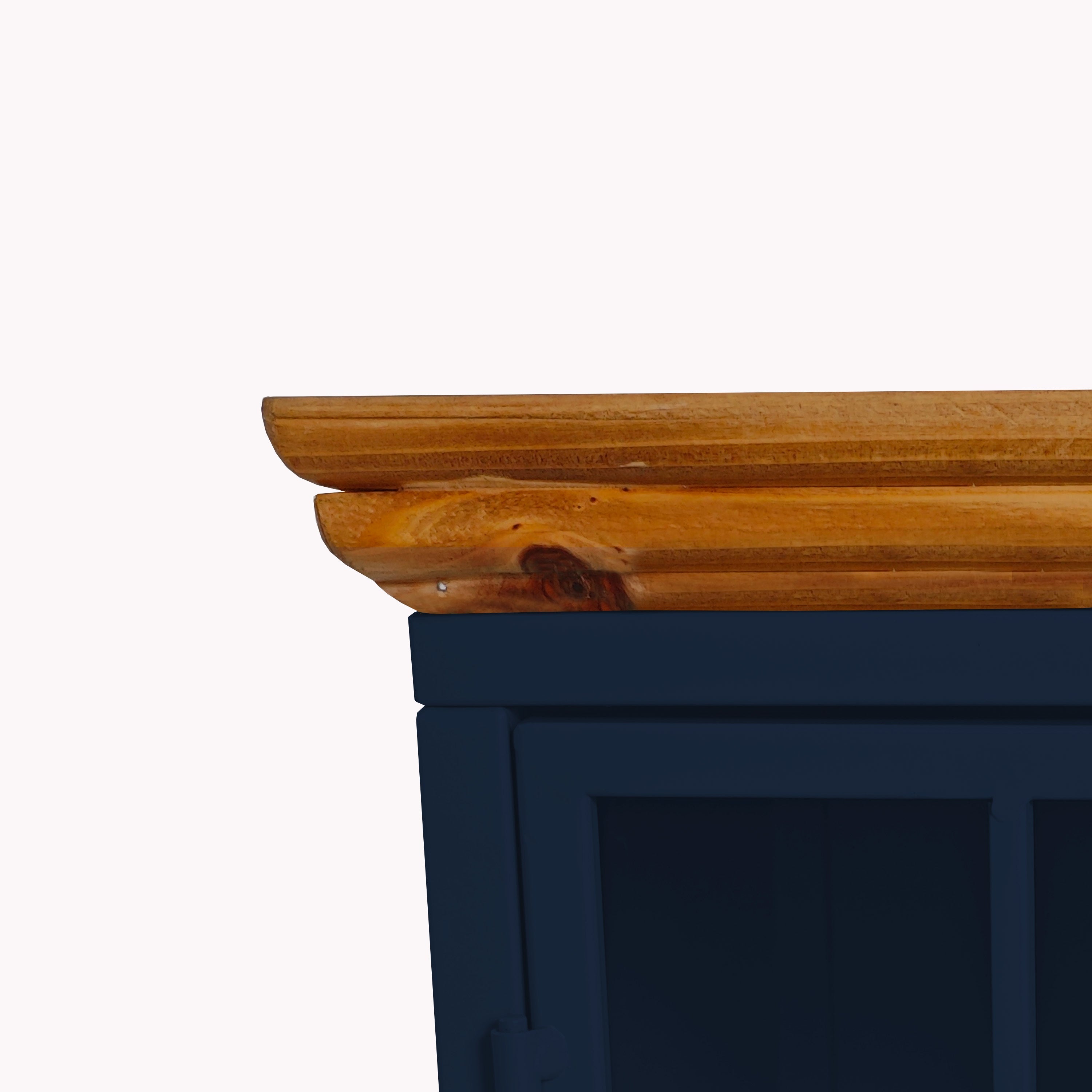 Nightstand with Storage Cabinet & Solid Wood Tabletop, Bedside Table, Sofa Side Coffee Table for Bedroom, Living Room, Dark Blue(Set of Two Pieces)