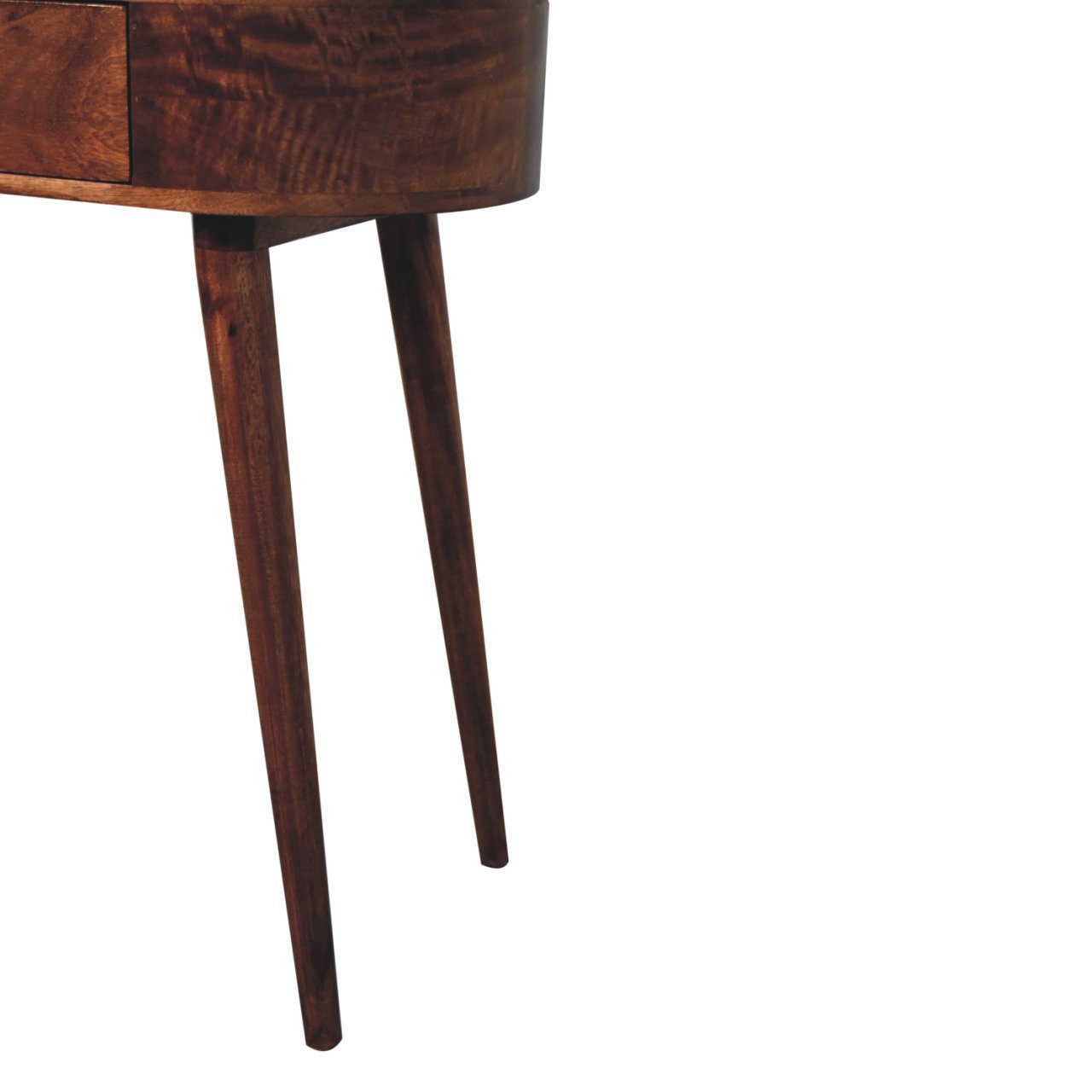 Solid Wood California Walnut Rounded Small Console Table