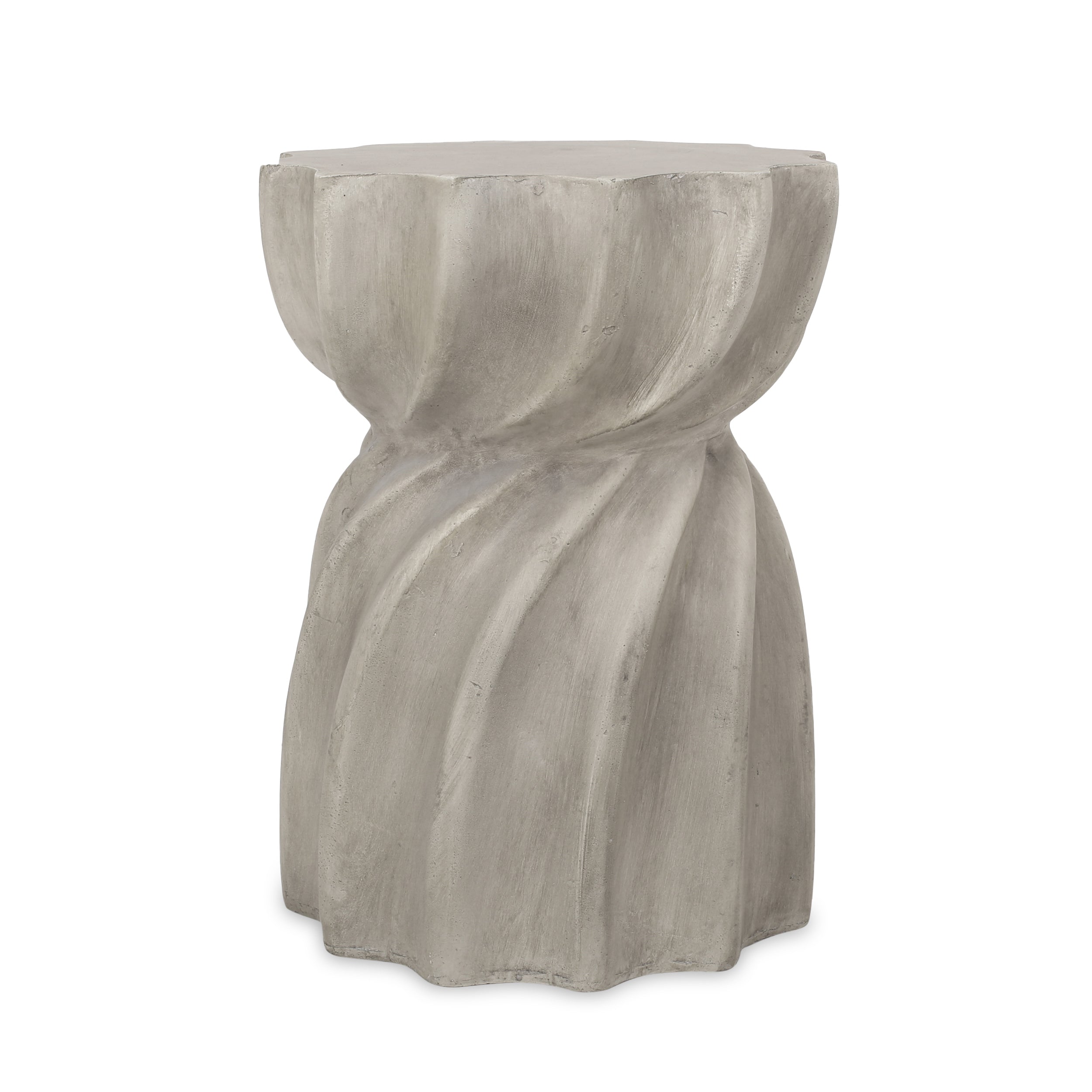 Modern CANIS Side Table Outdoor Use Grey Magnesium Oxide 14 x 14 x 18.5 inches