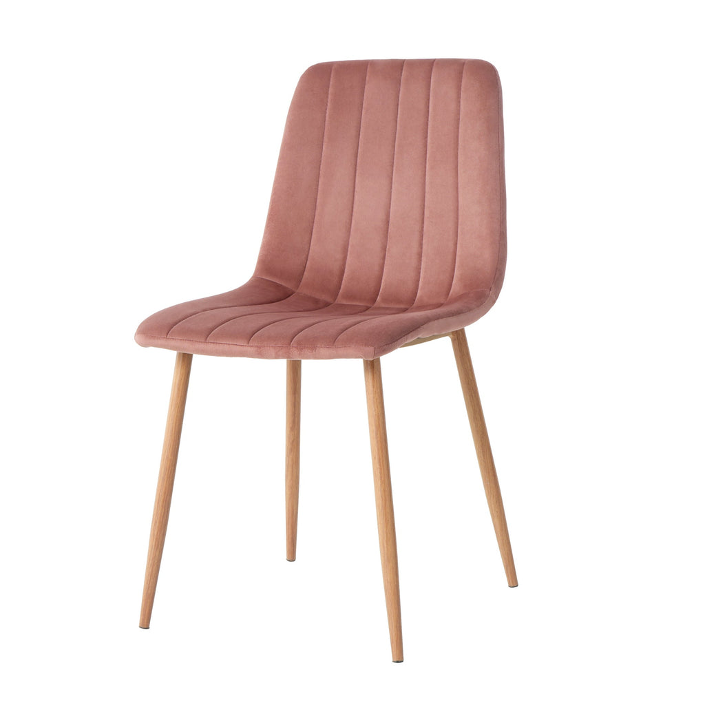 Indoor pink velvet dining chair, modern kitchen dining chair with backrest, upholstered side chair with hot transfer metal legs, Family Kitchen Dining Room and living room (set of 2)
