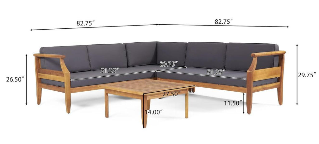 ASTON 4-PIECE SOFA SET, DARK GRAY