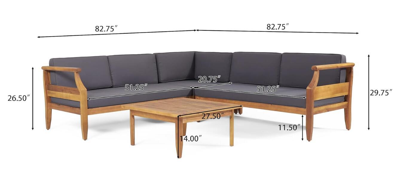 ASTON 4-PIECE SOFA SET, DARK GRAY